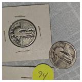 1925,1929,1929 Silver Quarters, 25c
