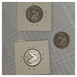 1925,1929,1929 Silver Quarters, 25c