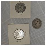 1925,1929,1929 Silver Quarters, 25c