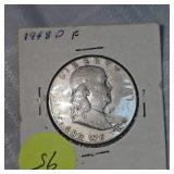 1948D,1963D Franklin Halfs 50c