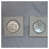 1948D,1963D Franklin Halfs 50c