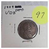 1909 VDB Wheat Penny 1c