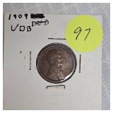 1909 VDB Wheat Penny 1c