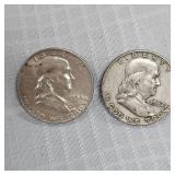 1954,1962 Franklin Halves 50c