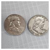 1954,1962 Franklin Halves 50c