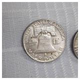 1954,1962 Franklin Halves 50c