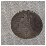 1857 Seated LiebertyQuarter, 25c