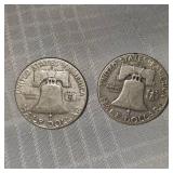 1948O, 1948D Franklin Halfs, 50c