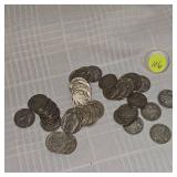 40 Mixed Dates Buffalo Nickels, 5c (40 total)