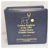 1987 US Wildlife 22kt Gold Stamp Collection