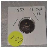 1858 Flying Eagle Cent, FE Large Letters