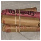 5 Rolls Wheatback Pennies(250), 1c