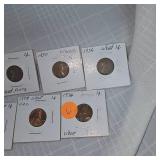 1918-1957 Carded Lot of 11 Wheatback Pennies