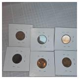 1918-1957 Carded Lot of 11 Wheatback Pennies