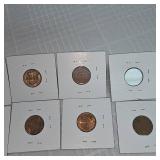 1918-1957 Carded Lot of 11 Wheatback Pennies