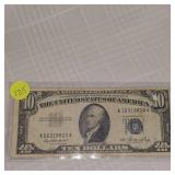 1953 $10 Silver Certificate, XF