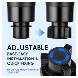 RAYMYLO Car Cup Holder Expander with Adjustable Base, Cup Holder Insert for Car Compatible with Most 32/40 Oz Water Bottles 12 oz/24 oz Coffee Mugs Tumblers 3.4 to 3.78 in Diameter, 1 Pack Black