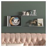 RLAVBL 6 Pack Acrylic Shelves, 15" Floating Wall Shelves for Bedroom, Living Room, Bathroom, Kitchen Storage