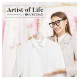 HOUSE DAY Clear Plastic Hangers 12 Pack, Durable Crystal Hangers for Clothes, Light Weight Plastic Dress Hanger for Women, Versatile 16.7