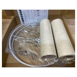 Large Lamp Shades Set of 2, Beige Drum Lampshades 13