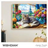 Jigsaw Puzzles 1000 Pieces - WISHDIAM Puzzles for Adults - Cats Kitten Pets Animal Lovers Impossible Hard Difficult Challenging Puzzles for Home Decor Birthday Party Gifts Toy (Shadow of Paris)