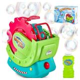 Bubble Machine for Toddlers Kids & Pets, with 8oz Safe Solution, Extra Large & Bubbles in Bubble Maker, Children & Pets Dog Toys Gift, Indoor/Outdoor Birthday Wedding Party Bubble Blower