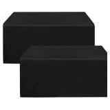 HolidayIdeas 2 Pack Fitted Tableclothes - 60 x 30 Inch - Black Rectangle Tablecloths for 5 Foot Tables, Fabric Table Cover Protector for Parties, Holiday Dinner, Wedding, Trade Show