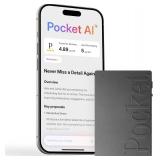 Pocket AI Voice Recorder & Smart Assistant   Auto Transcription, Summaries & Action Items   AI Note Taker for Meetings, Calls & Productivity - Space Grey
