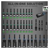 74-Piece Magnetic Nut Driver Set for Impact Drill Metric & SAE, Impact Socket Adapter, Power Bits with Magnetic Holder, Wing Nut Driver, Universal Socket, 1/4