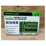 74-Piece Magnetic Nut Driver Set for Impact Drill Metric & SAE, Impact Socket Adapter, Power Bits with Magnetic Holder, Wing Nut Driver, Universal Socket, 1/4