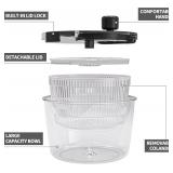 Cambom Salad Spinner Lettuce Spinner, Wash, Spin & Dry Salad Greens, Vegetable Washer Salad Dryer With Rotary Handle for Fruits & Vegetables, High Efficiency Vegetable Spinner Kitchen Gadget 3Qt Black