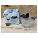 Cambom Salad Spinner Lettuce Spinner, Wash, Spin & Dry Salad Greens, Vegetable Washer Salad Dryer With Rotary Handle for Fruits & Vegetables, High Efficiency Vegetable Spinner Kitchen Gadget 3Qt Black