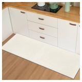 Artoid Mode Beige Machine Washable Non Slip Doormat,Soft Absorbent and Stain Resistant Kitchen Rugs for Sink Hallway Bathroom and Laundry 17x47 Inch