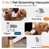 oneisall Dog Grooming Vacuum, Pet Grooming Vacuum with Clipper Nail Grinder, 1.5L Dust Cup Dog deshedding Brush with 7 Tools for Shedding Pet Hair, Home Cleaning(Blue)