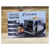 Inspirex Touch Screen Toaster - 2 Slice Extra-Wide Slots - 5 Bread Type and 6 Browning Levels - Defrost, Reheat, Favorite, Single Slot Settings - Stainless Steel