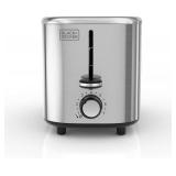 BLACK+DECKER  2-Slice Toaster with 7 Toast Shade Settings, Extra-Wide Slots for Bagels, Stainless Steel Exterior Finish