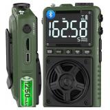 Bluetooth AM FM Shortwave Radio with NOAA Weather Alert,1250mAh Rechargeable Portable Pocket Radio with Best Reception,5W Big Speaker, Digital Tuner and Earphone,Support SD Card and USB MP3 Player