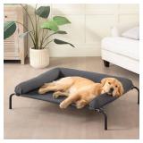 WESTERN HOME Cooling Elevated Dog Bed for Large Dogs, Portable Indoor & Outdoor Raised Dog Bed with Breathable Mesh, Chew Proof Pet Hammock Cots with Removable and Waterproof Bolsters