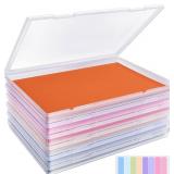 6 Pack Photo Storage Box, Fits 8" x 10" Photo, Large Plastic Scrapbook Paper Storage with Snap-Tight Latch, Clear Photo Organizer for Protecting Photo, Craft, Scrapbook, Office Supply, A4 File