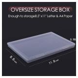 6 Pack Photo Storage Box, Fits 8" x 10" Photo, Large Plastic Scrapbook Paper Storage with Snap-Tight Latch, Clear Photo Organizer for Protecting Photo, Craft, Scrapbook, Office Supply, A4 File