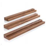 Vinyl Record Shelf - 3 Display Ledges Made of Solid Walnut -A Wall Mount for Your Favorite or Now-Playing Records -This Vinyl Record Holder Fits All Records (Walnut)