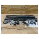 Thestoa Black Curtain Rods 2 pack for Windows 30-62 inch Adjusts Length by Splicing, 5/8" Diameter Matte Black Small Curtain Rods for Bedroom, Living Room, Kitchen, Outdoor, Farmhouse