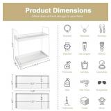 Forbena White 2 Tier Bathroom Organizer Countertop, Small Counter Top Organizer for Bathroom Decor, Modern Kitchen Counter Shelf for Snack, Vanity Makeup Organizers and Storage Tray for Bedroom