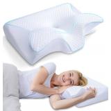 HOMCA Memory Foam Cervical Pillow, 2 in 1 Ergonomic Contour Orthopedic Pillow for Neck Pain, Contoured Support Pillows for Side Back Stomach Sleepers