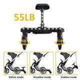 Universal Stroller Board Buggy Board with 2 LED Lighted Wheels and Detachable Seat, 2in1 Sit and Stand Stroller Connectors for Most Strollers, Holds Children Up to 55 LBs Stroller Standing Board