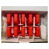 Miaowoof Homemade Popsicle Molds, 10-Cav Non-BPA Silicone Ice Pop Maker, with 50 Sticks, 50 Bags, 10 Reusable Sticks, Funnel, Brush and Ice Pop Recipe (Red)