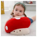 WeBingo Mushroom Plush Pillow, 12 Inch Cute Large Mushroom Decor Stuffed Animal Plushies Stuffy for Girl Boy Kid Adult, Giant Big Jumbo Soft Toy Gift for Birthday Christmas Valentine