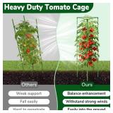 ZeeDix 4 Pack Heavy Duty Tomato Cages for Garden, 57 Inch Foldable Plant Support Stakes for Heavy Climbing Plants, Adjustable Tomato Trellis for Indoor Pots & Raised Garden Bed Outdoor