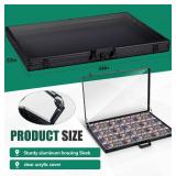 Trade Show Display Case Table Top Portable Aluminum Sports Card Display Case Frame with Clear Acrylic Showcase with Locks for Jewelry Craft Collector Shows