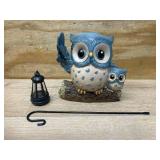 Garden Statues Owl with Solar LED Lantern, Resin Solar Garden Decor for Outside, Yard Decorations Outdoor for Patio, Porch, Balcony, Lawn Ornaments, House Warming Birthday Gifts for Mom Women Grandma